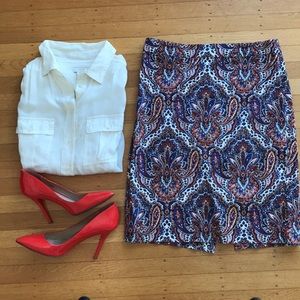 J.Crew Paisley Pencil Skirt